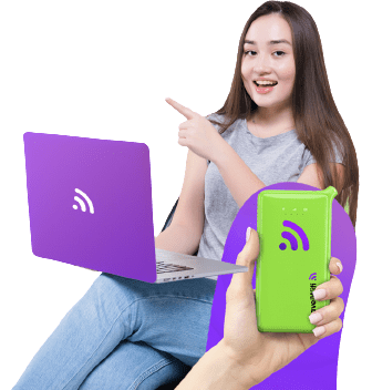 Women using laptop with TravelWifi